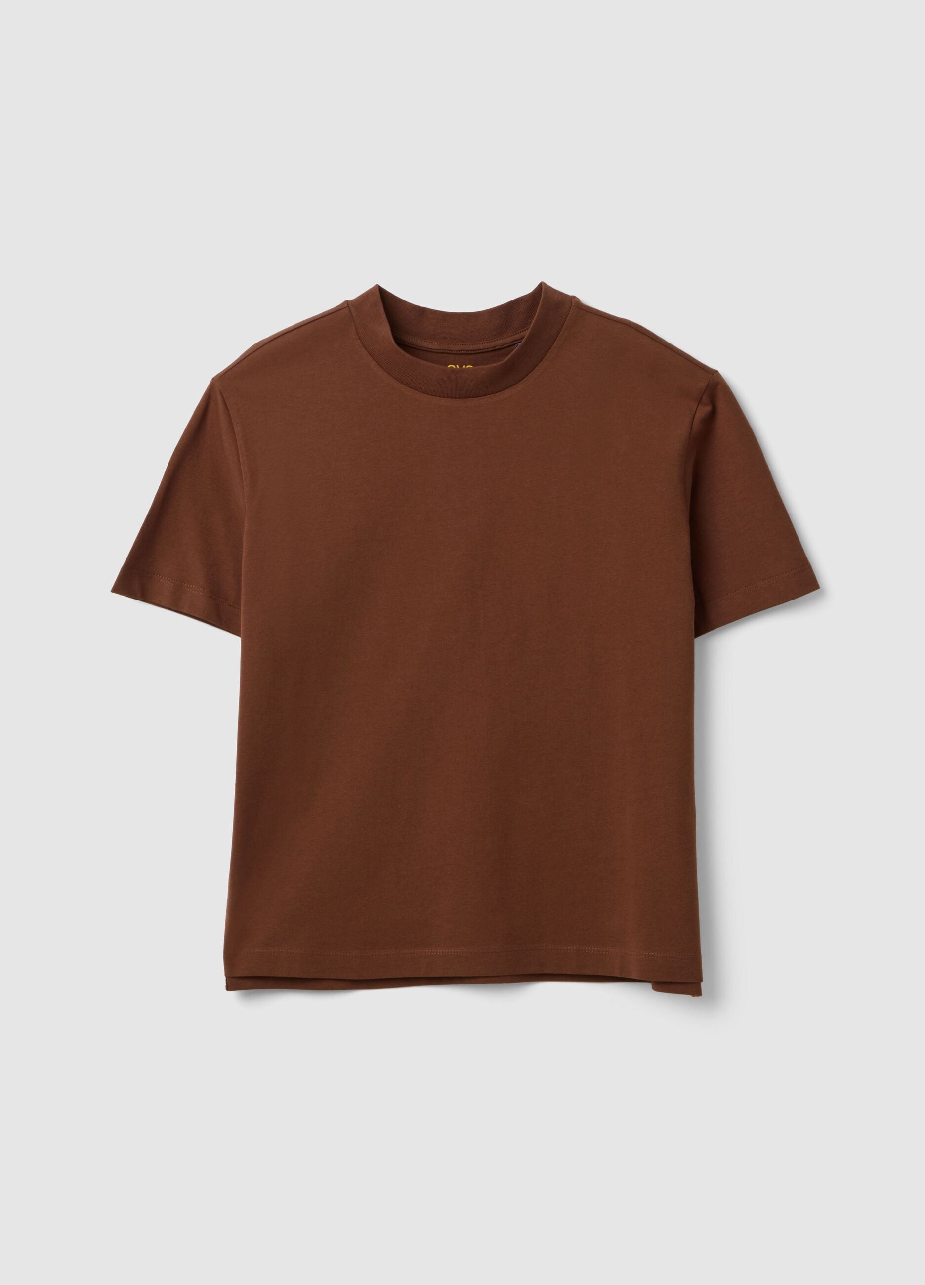 Brown pure cotton t-shirt regular fit