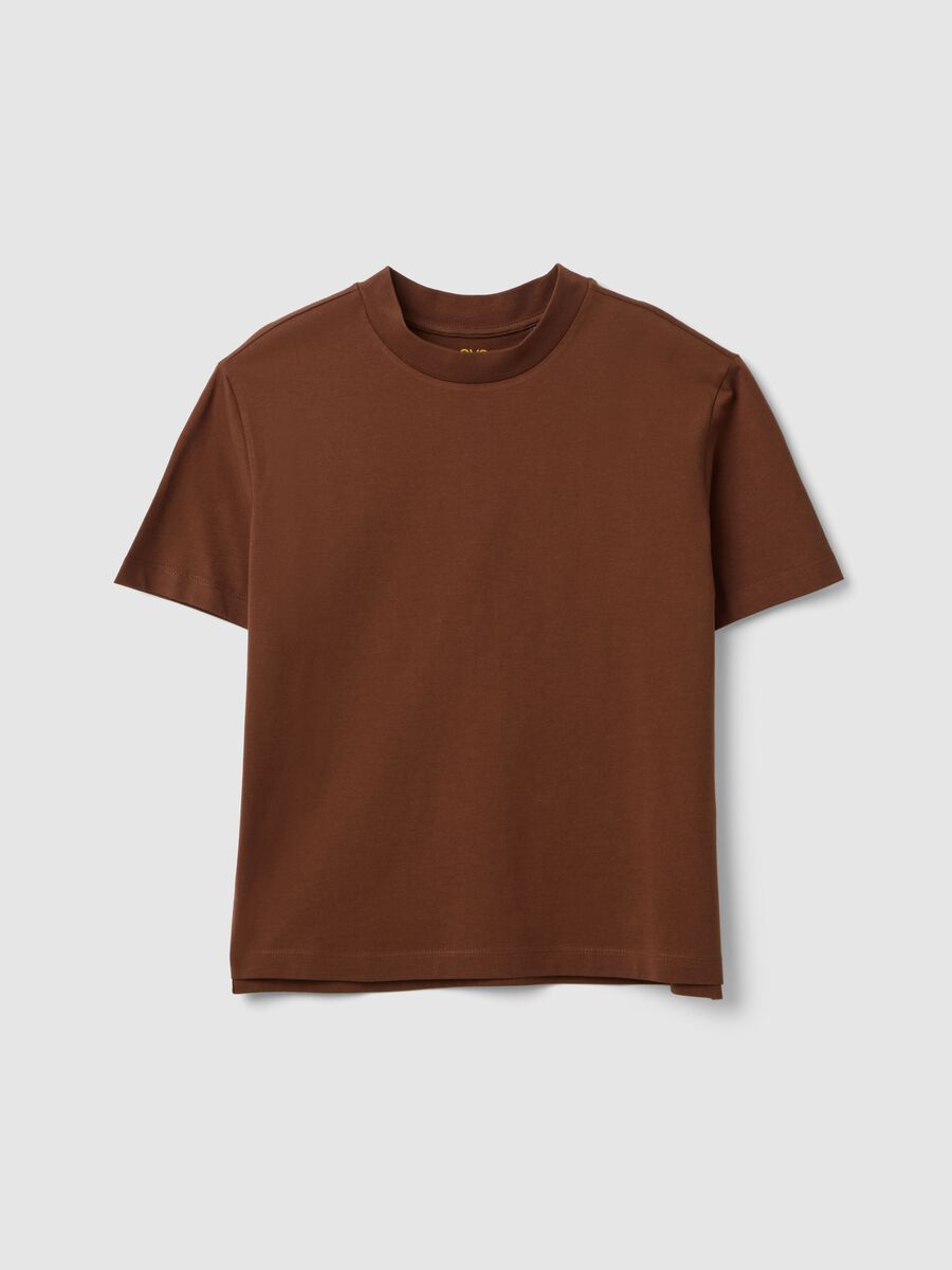 Brown pure cotton t-shirt regular fit_4