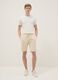Regular fit beige cotton blend shorts_0