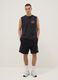 Black pure cotton regular-fit vest top with print_1