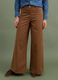 Brown wide-leg stretch cotton trousers_2