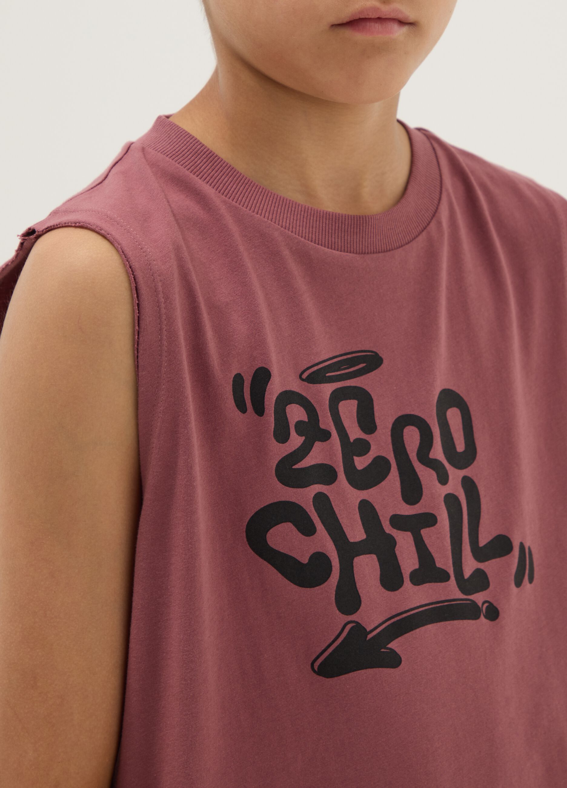 Pink organic cotton vest top