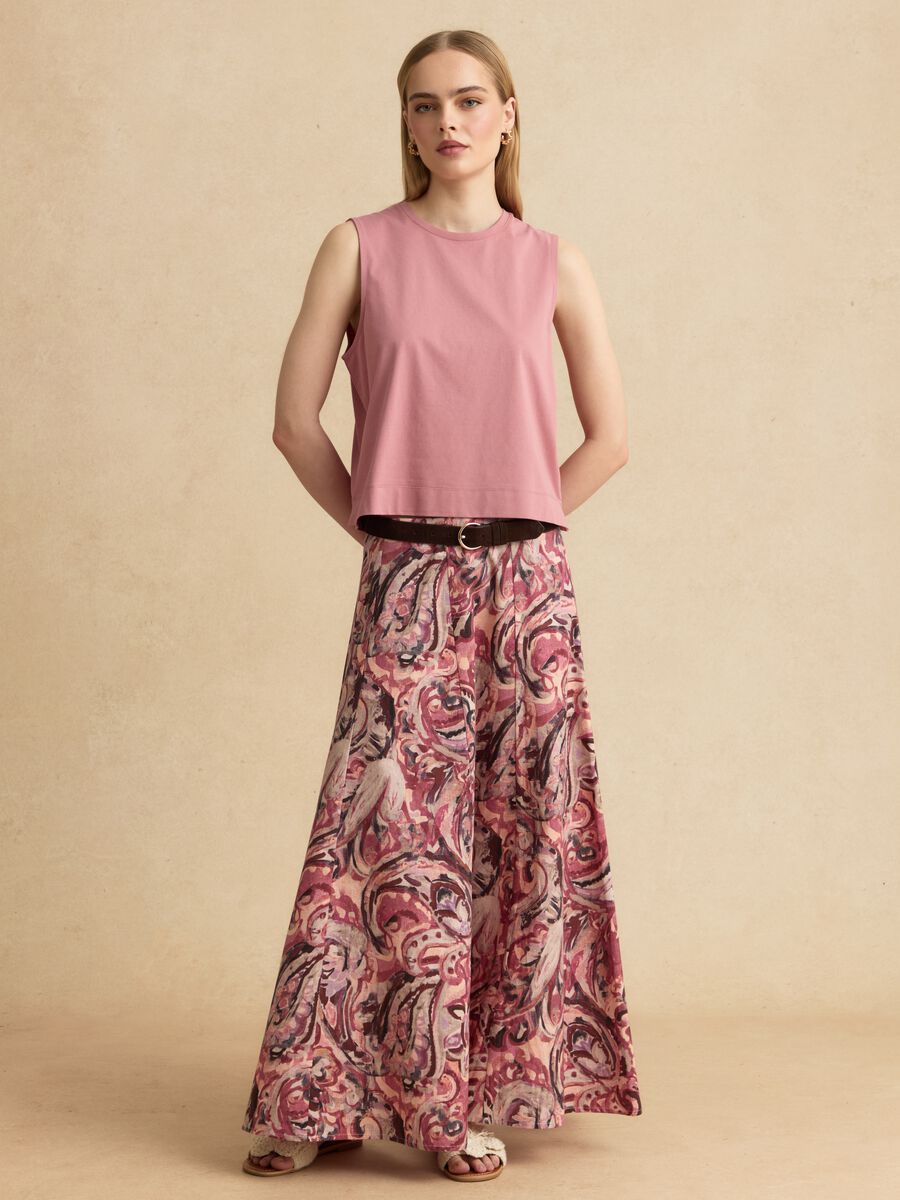 Pink cotton-blend tank top_2