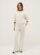 White regular fit cotton blend sweatshirt with round neck_1