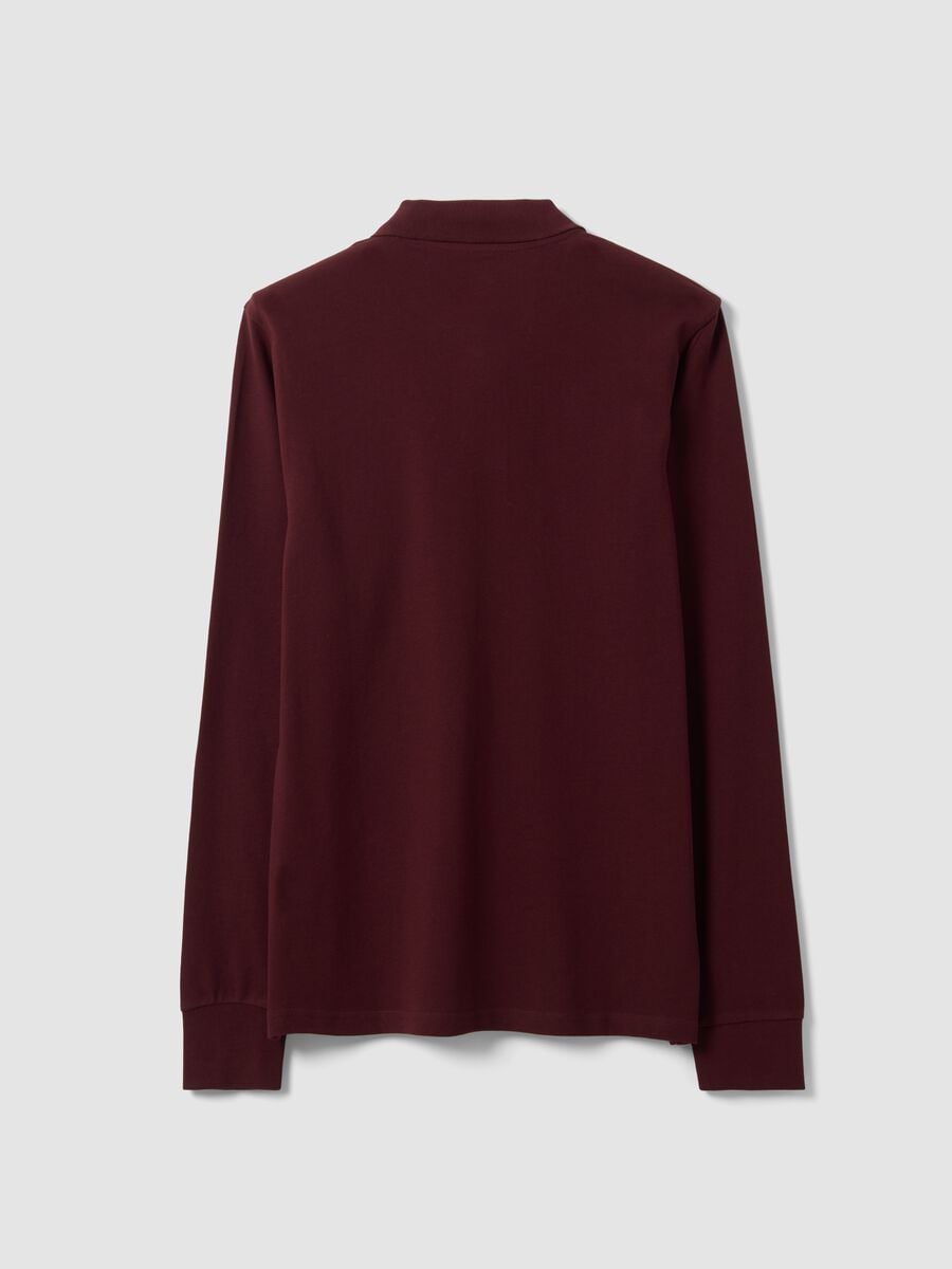 Men&rsquo;s red long-sleeve organic cotton piqu&eacute; polo shirt, regular fit_6