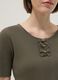Regular fit green viscose blend T-shirt with bows_3