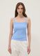 Light blue pure cotton ribbed vest top_2
