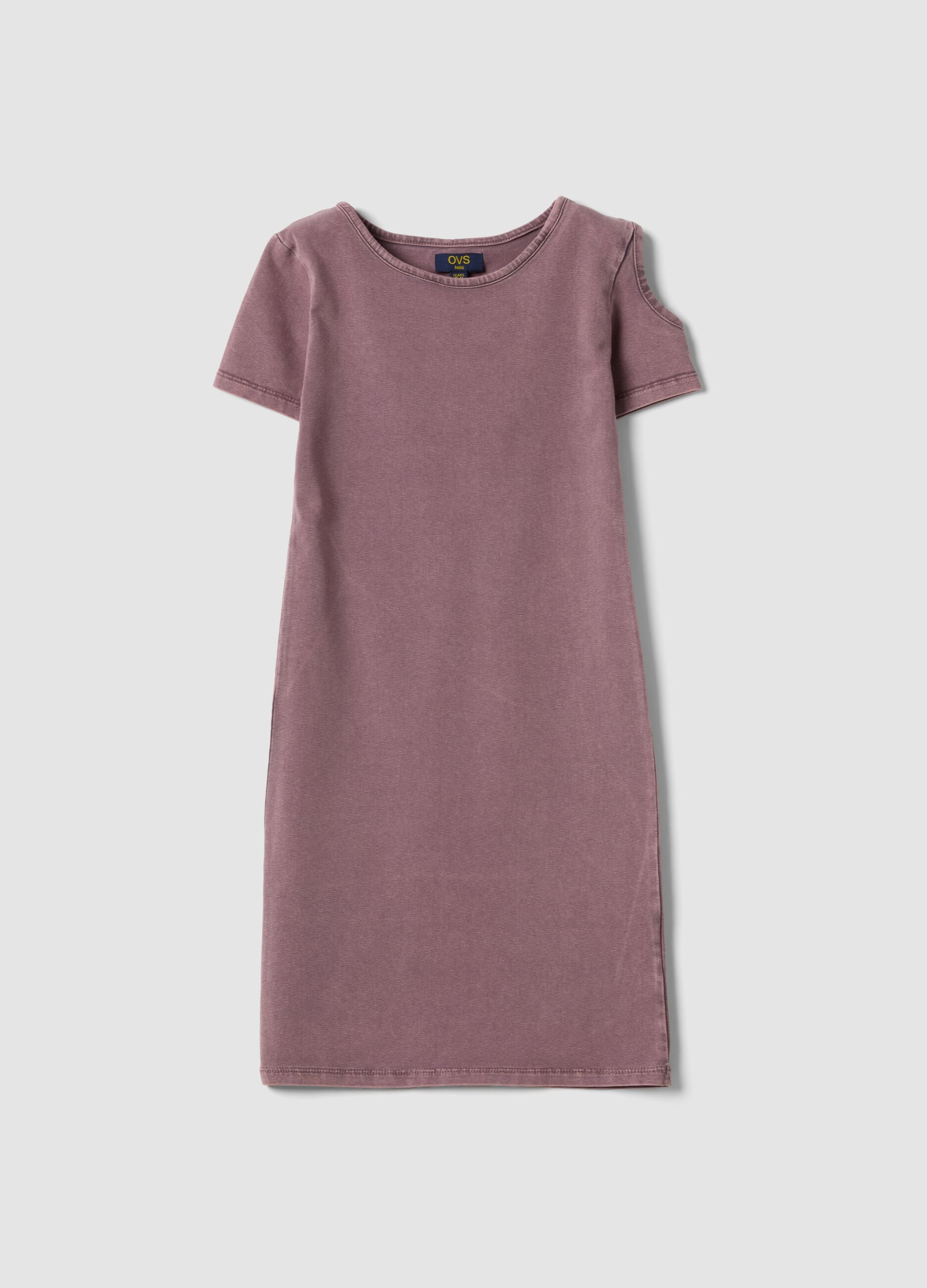 Abito midi viola in cotone elasticizzato per ragazze