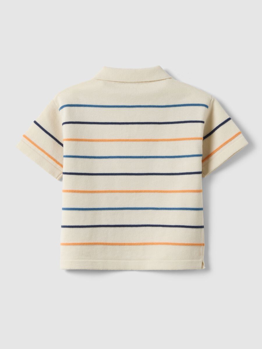 Polo in puro cotone a righe multicolor da bimbo regular fit_1