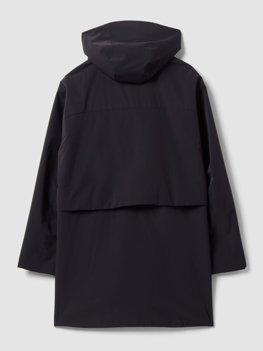 Black water-repellent hooded jacket with zip, regular fit ALTAVIA STUDIO_5