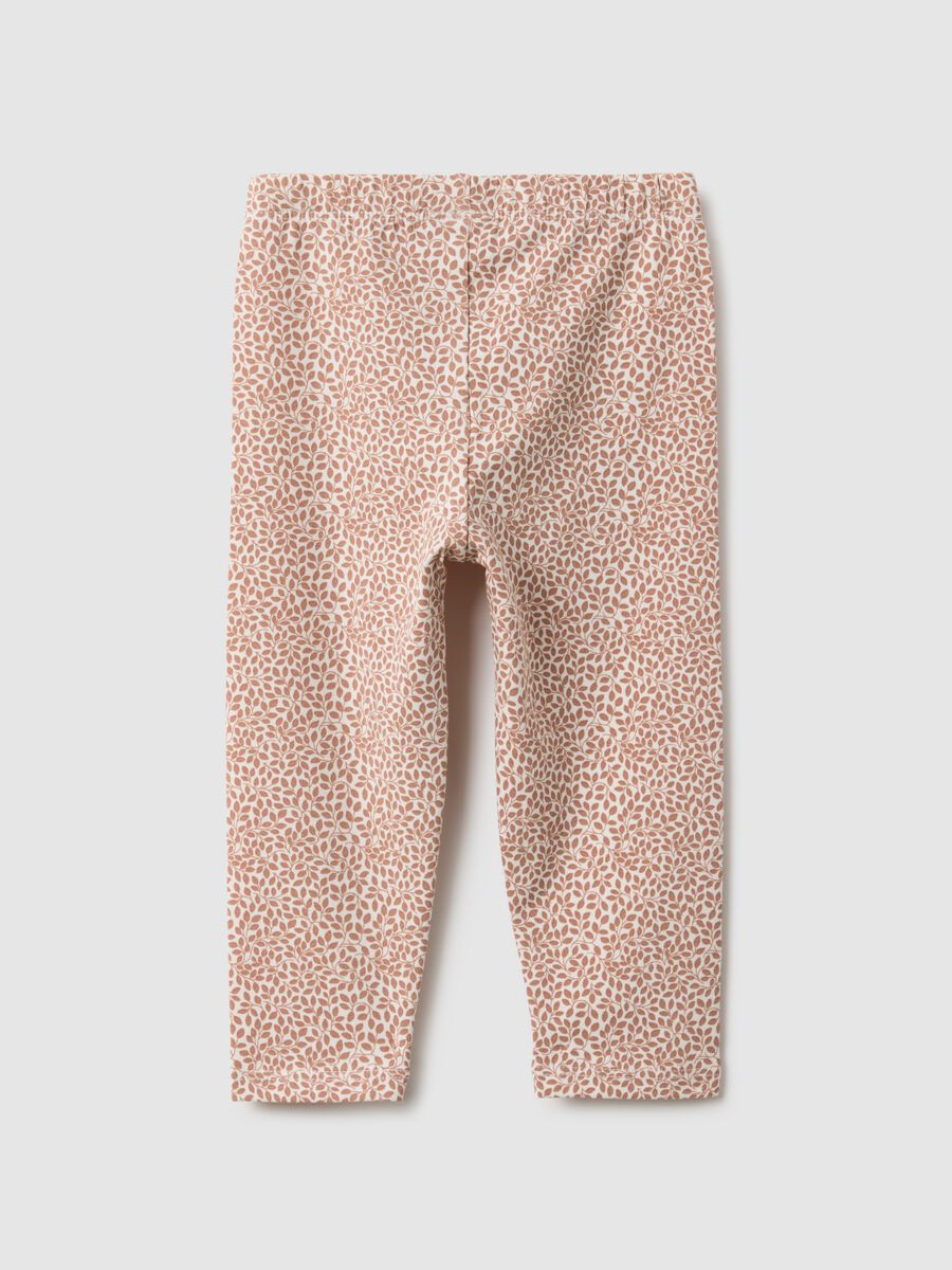 Leggings in cotone elasticizzato multicolor slim fit per bimba_1