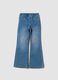 Girls&rsquo; flared stretch cotton denim jeggings with rhinestones_0