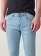 Light blue slim-fit stretch cotton jeans_4