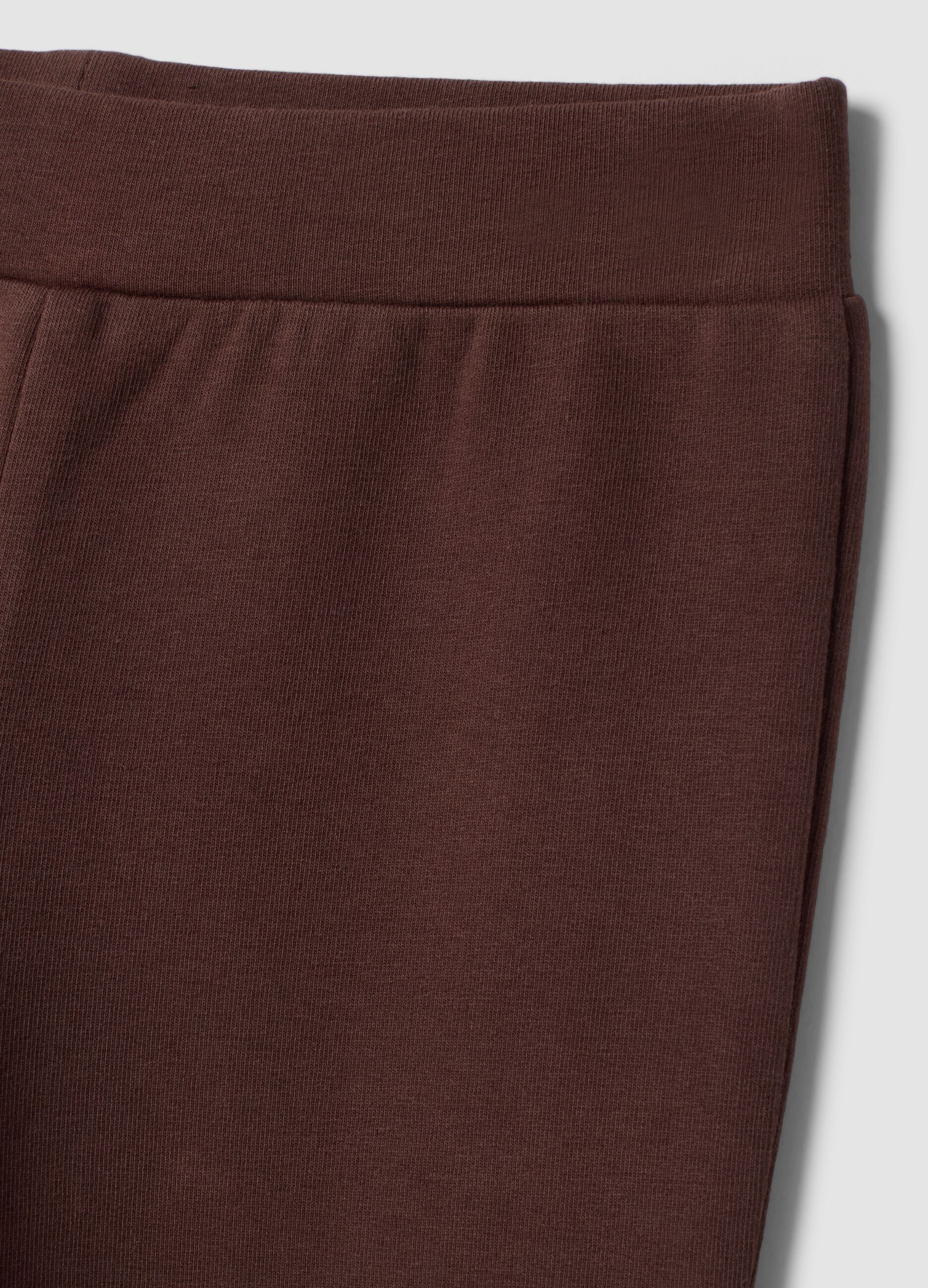 Brown flared stretch cotton leggings