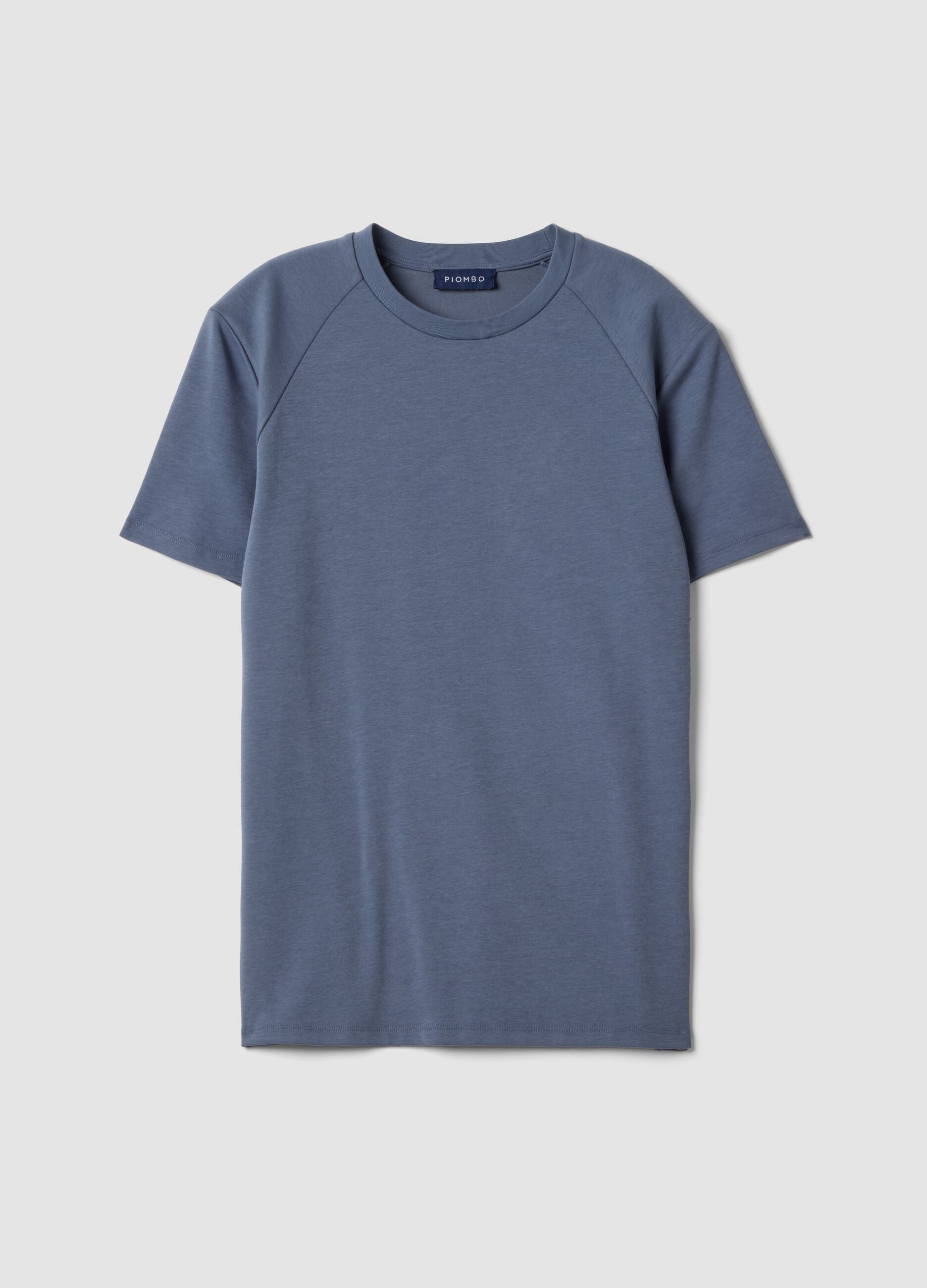 Grey breathable, quick-drying cotton-blend T-shirt