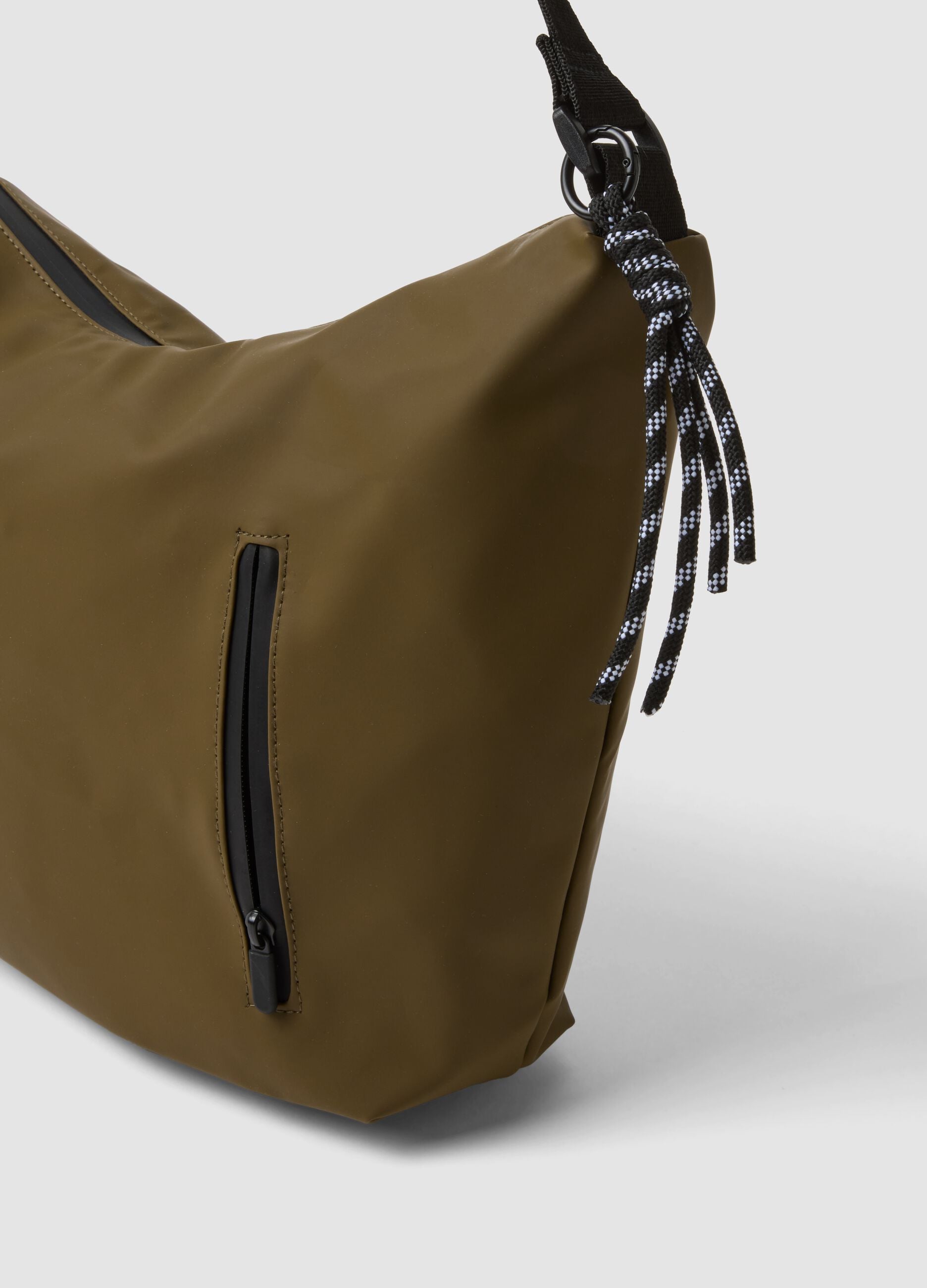 Green shoulder bag with adjustable strap