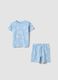 Light Blue Pure Cotton Baby Short Pyjamas with Nautical Print_0