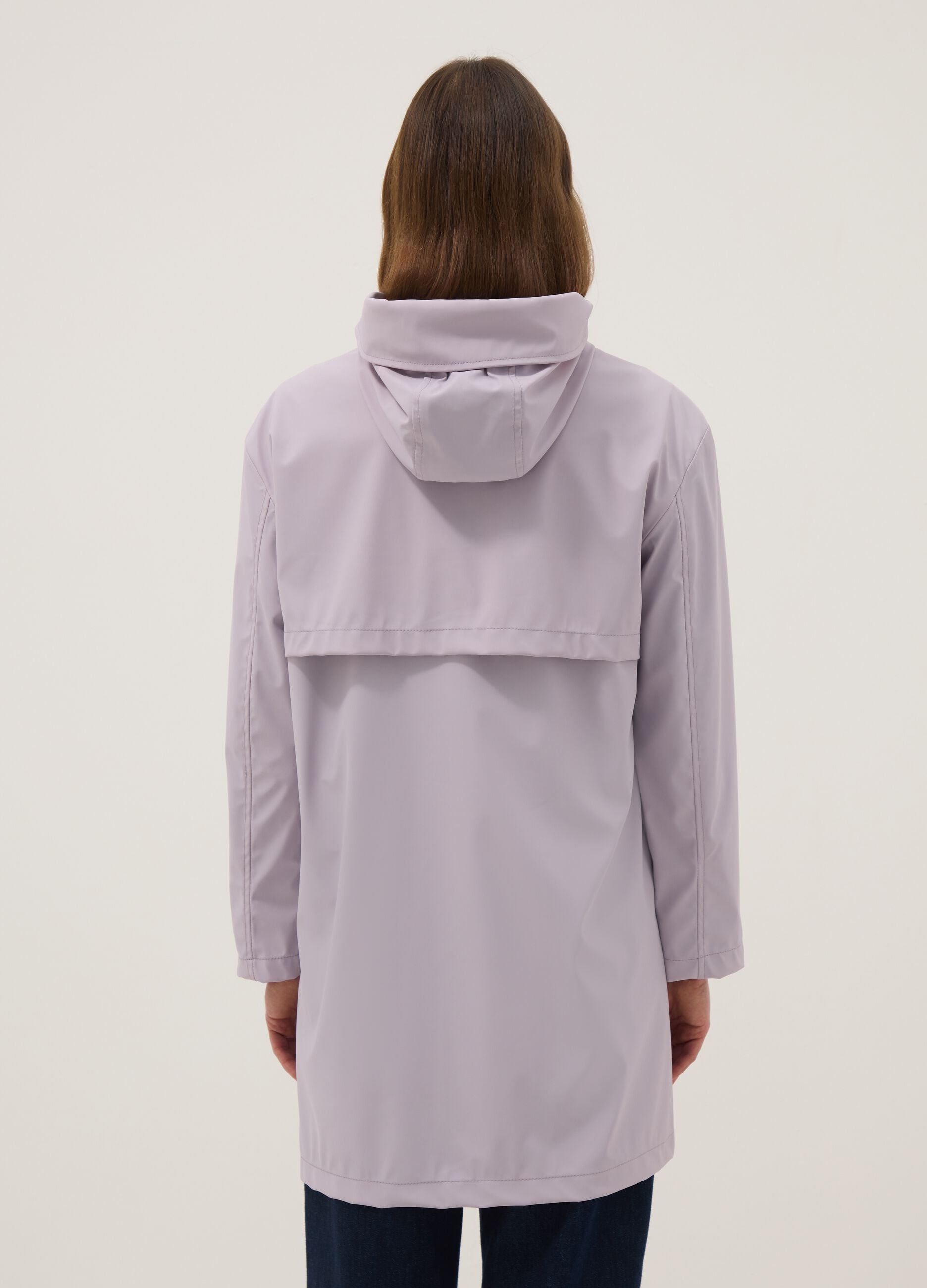 Purple waterproof hooded jacket, regular fit