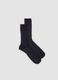 Blue ribbed pure cotton ankle socks_0