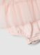 Pink stretchy cotton baby romper with ruffles_2