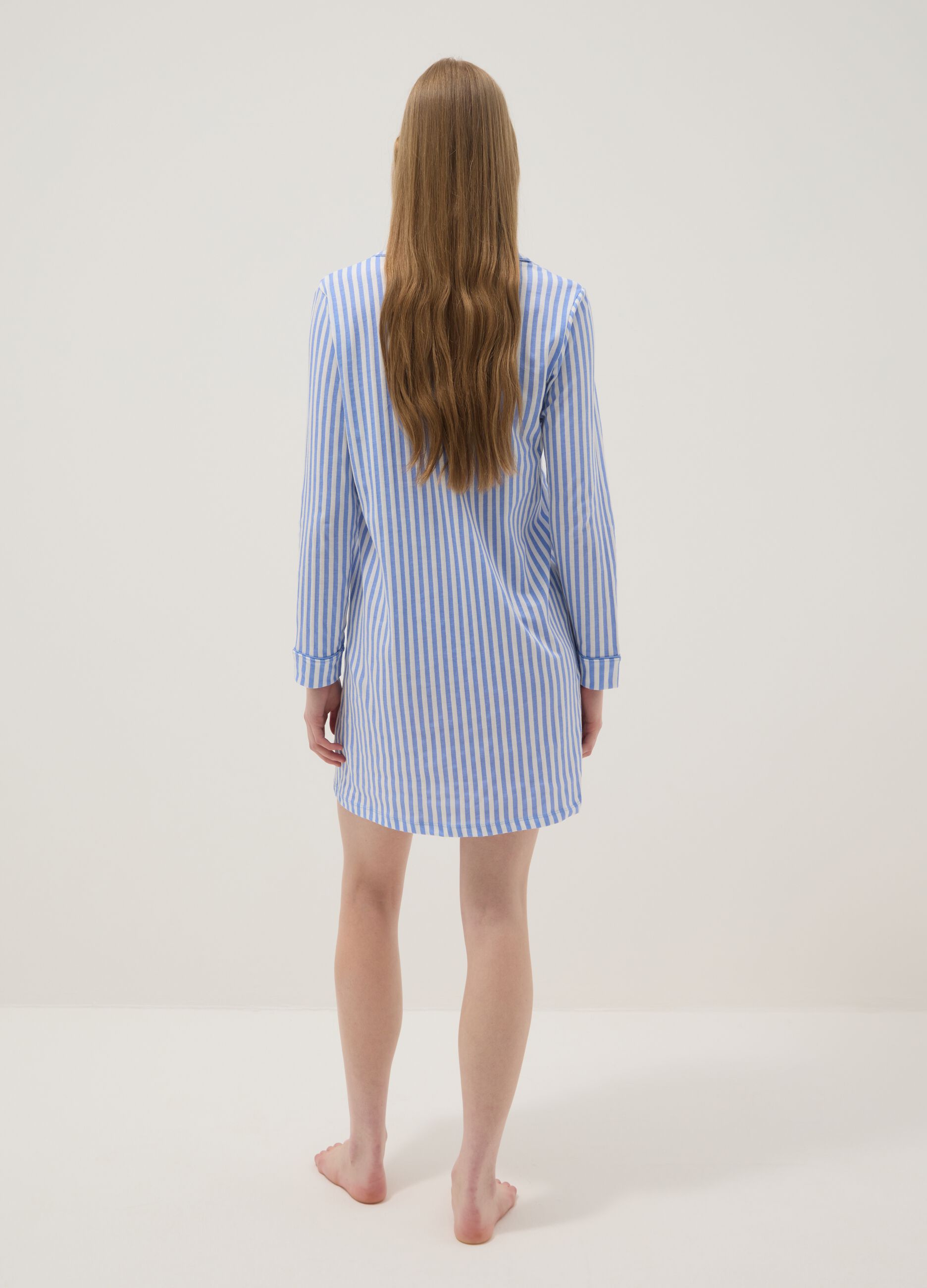 Oversized multicolor striped pure cotton shirt Peanuts