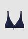 Blue triangle bikini top in stretch fabric with removable padding_4