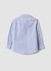 Camicia bianca a righe in puro cotone con taschino per bimbo_1