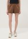 Brown cotton-blend shorts with elasticated waist, regular fit_1