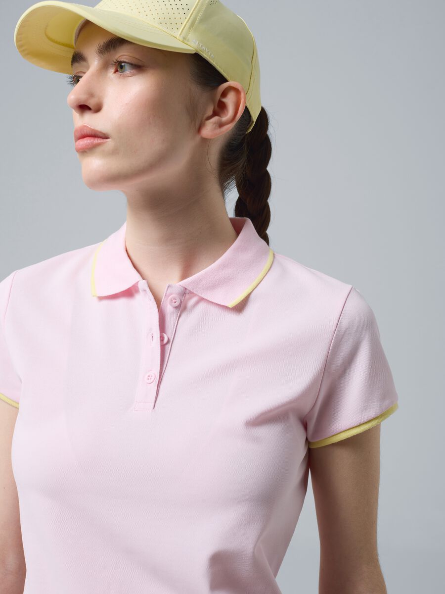 Pink ALTAVIA COURT performance polo in stretch cotton_2