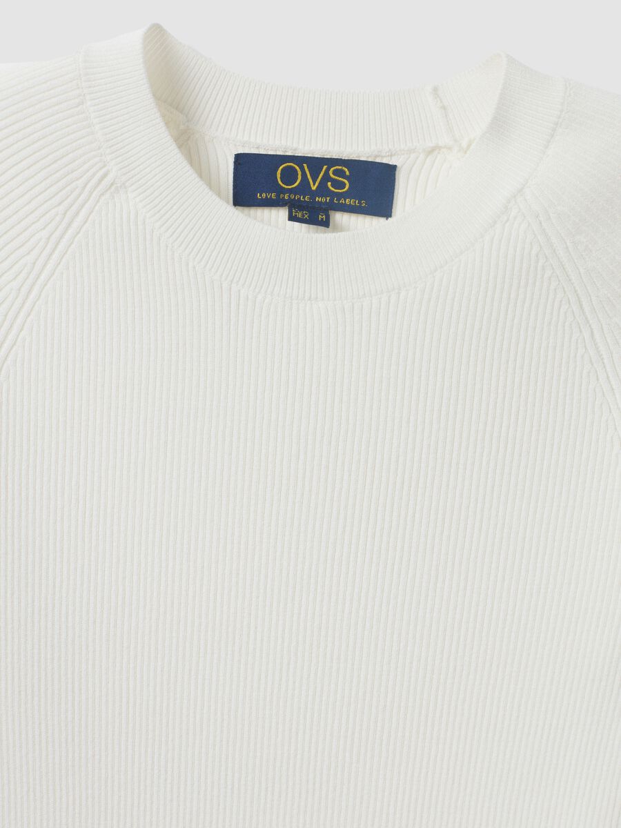 White ribbed fitted viscose-blend knit top_6