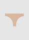 Beige cotton thong briefs with regular fit_4