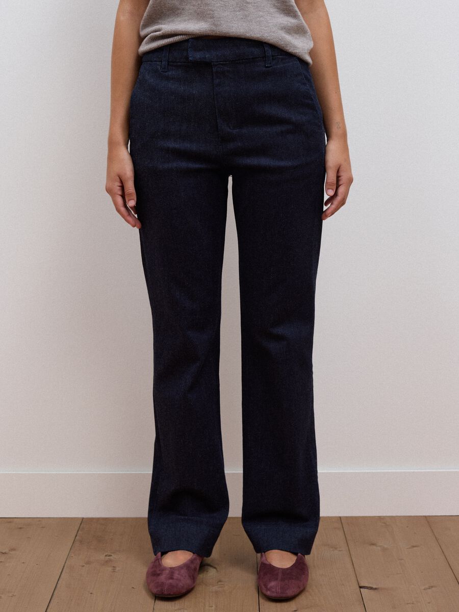 Jeans blu in cotone elasticizzato slim fit_1
