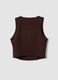Brown cropped sports top in breathable stretch fabric ALTAVIA STUDIO_6