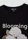 Black pure cotton T-shirt with floral print, regular fit_2