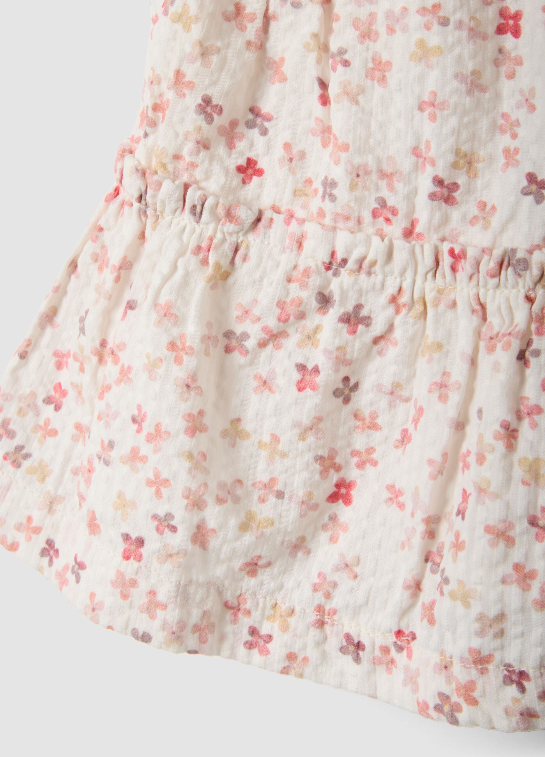 Multicolour pure cotton skirt for girls with floral pattern
