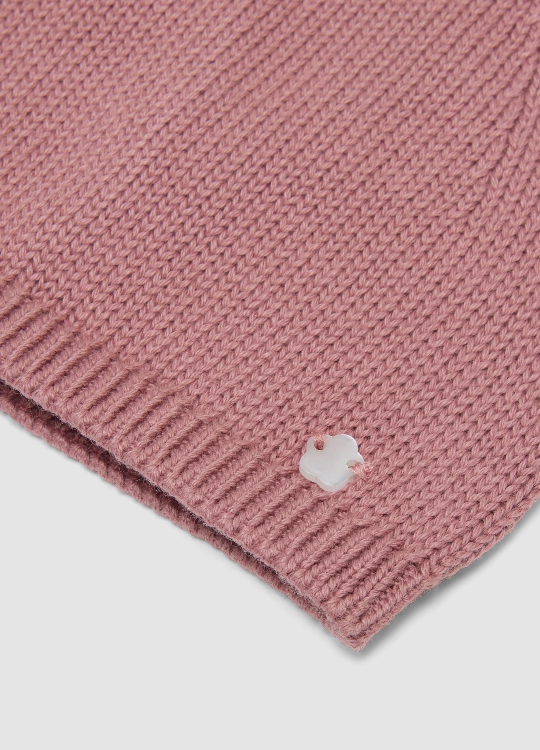 Pink pure organic cotton knitted hat for baby girl