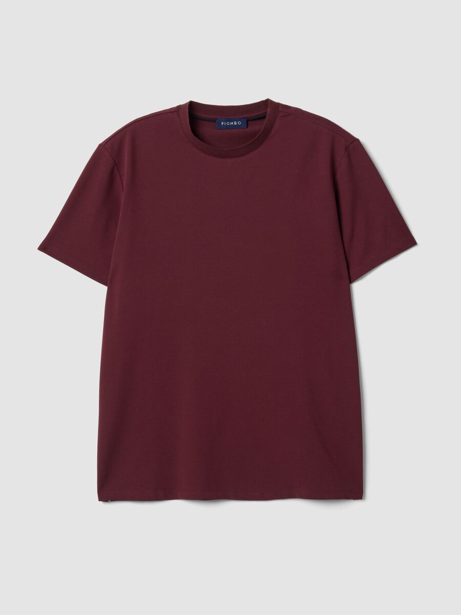 Red regular-fit stretch piqu&eacute; cotton-blend T-shirt with Easy Dry_4