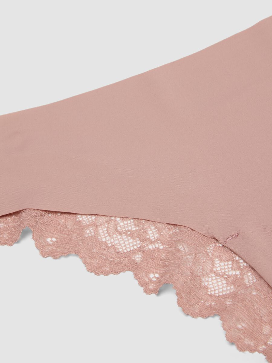 Pink Brazilian knickers in stretchy microfibre with lace_6