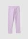 Girls' skinny fit purple stretchy cotton leggings with stars_1