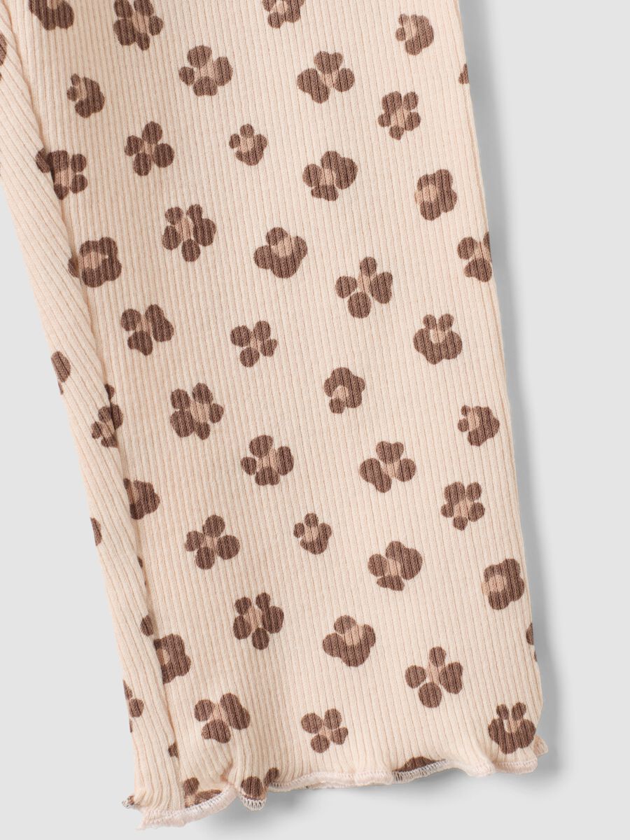 Brown stretch organic cotton pyjamas for baby girl_3