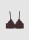 Brown stretch microfibre triangle bra with lace_2