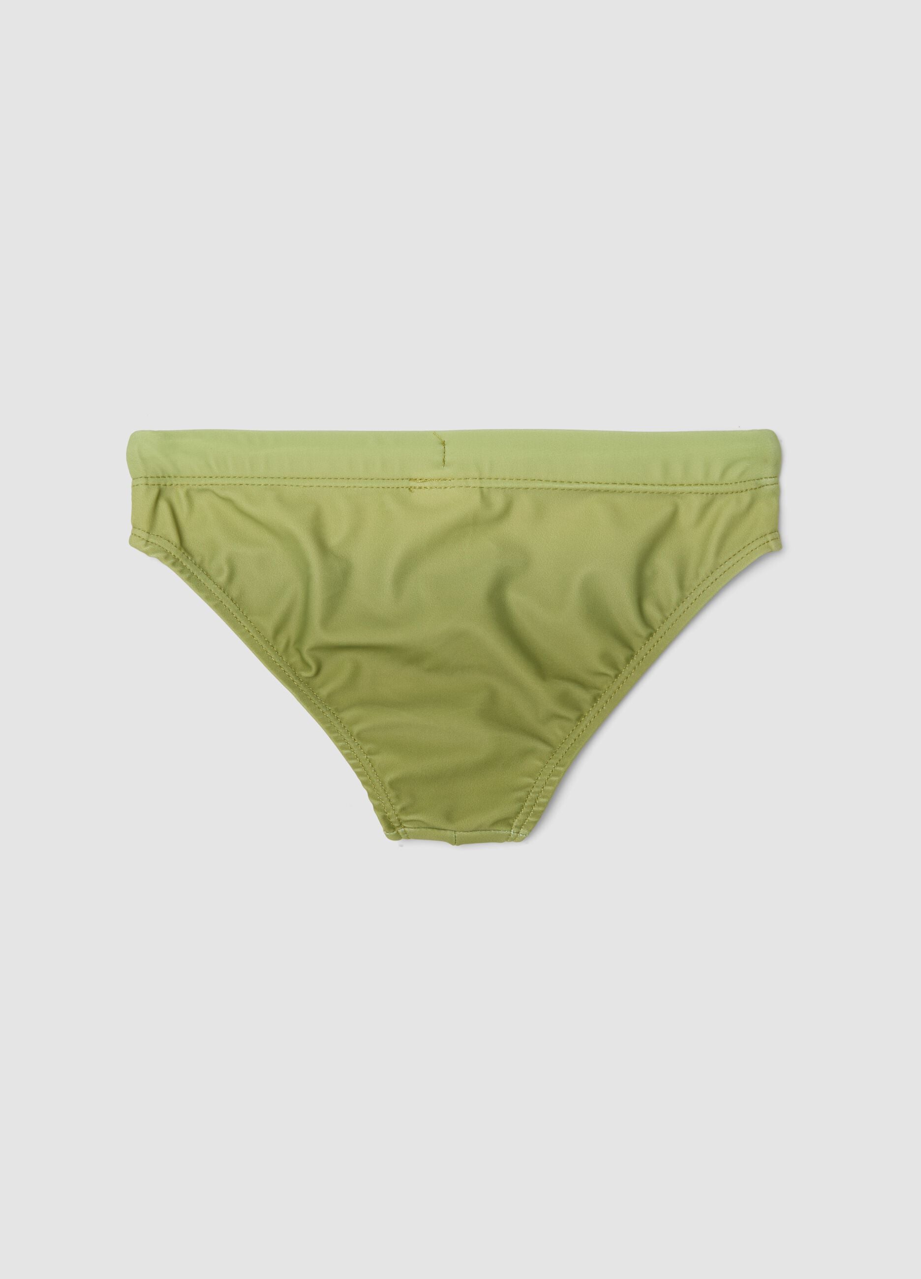 Green stretch swim briefs