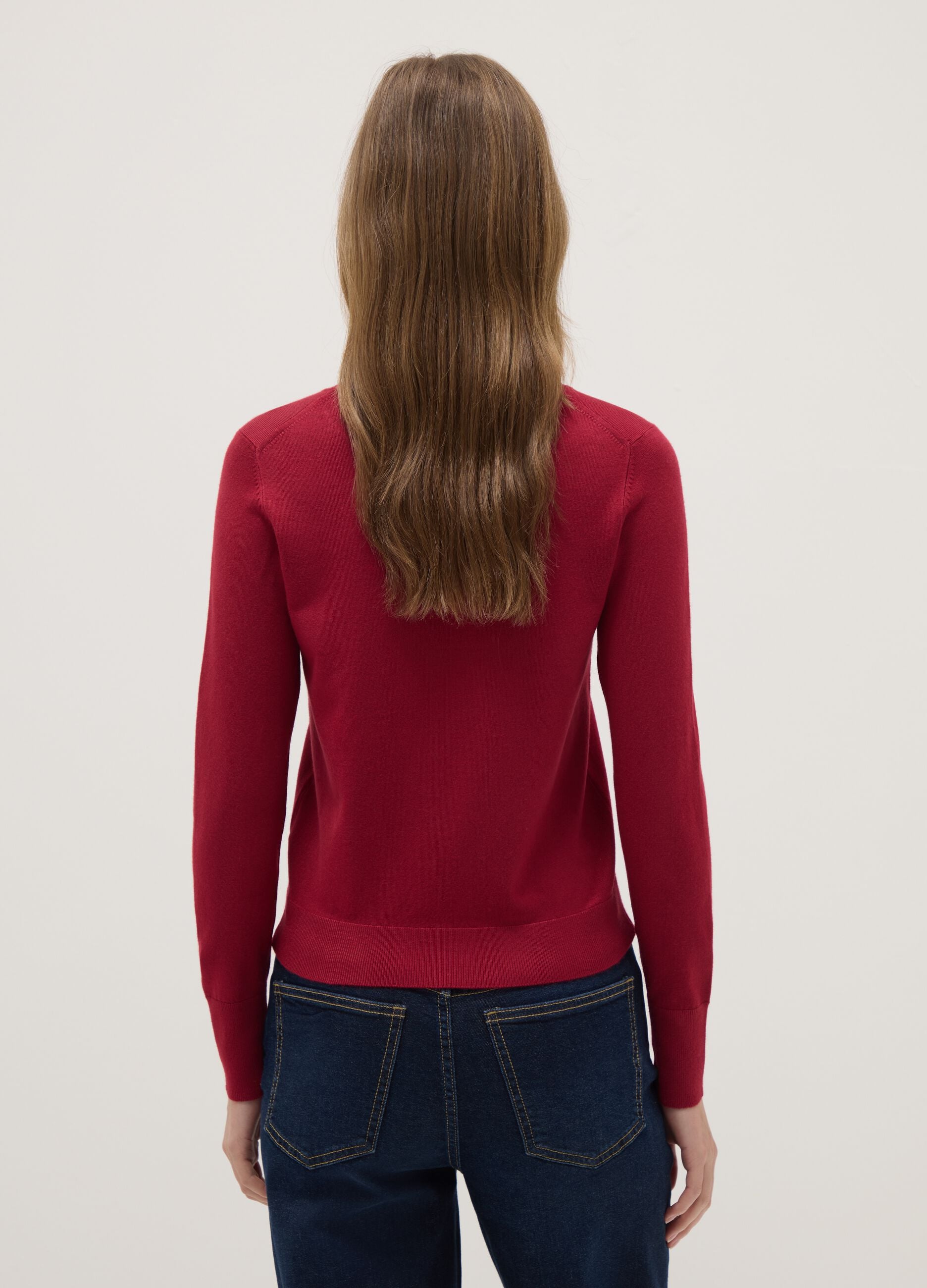 Red Crew-Neck Jumper Regular Fit