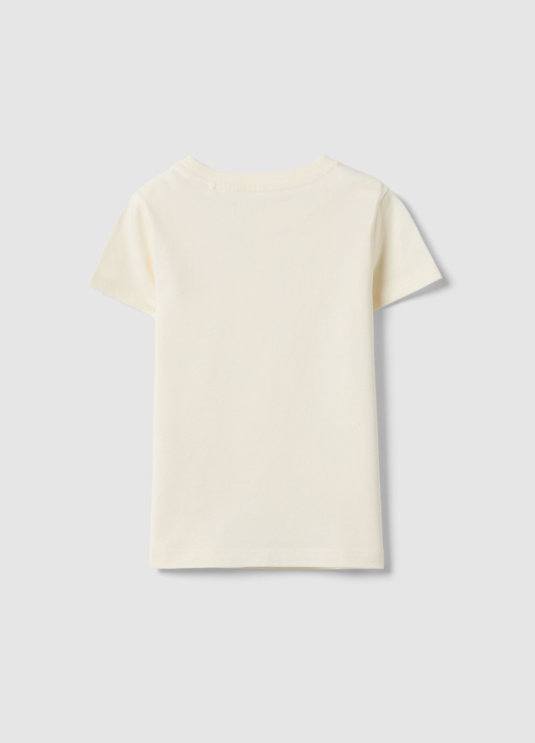 Yellow pure cotton regular fit t-shirt with print for girls