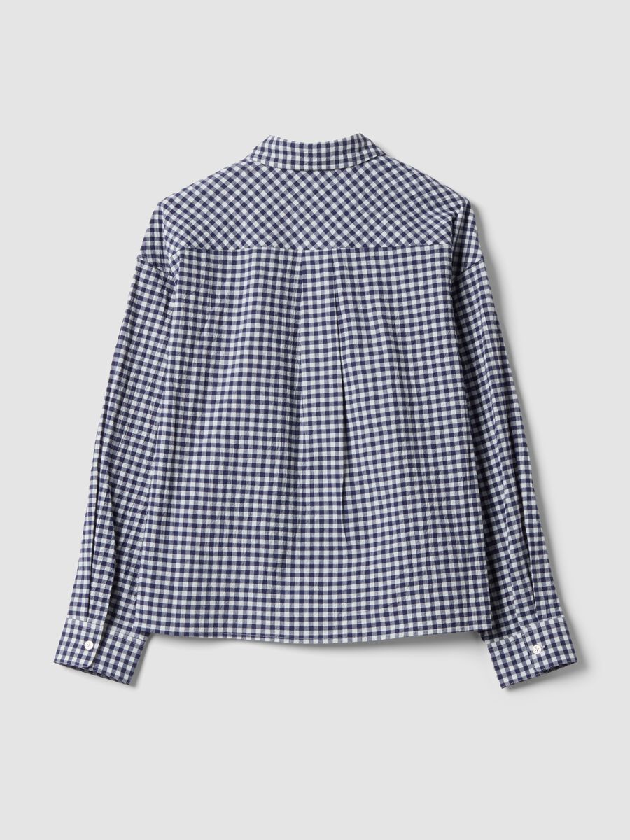 Blue checked regular-fit stretch cotton shirt_6