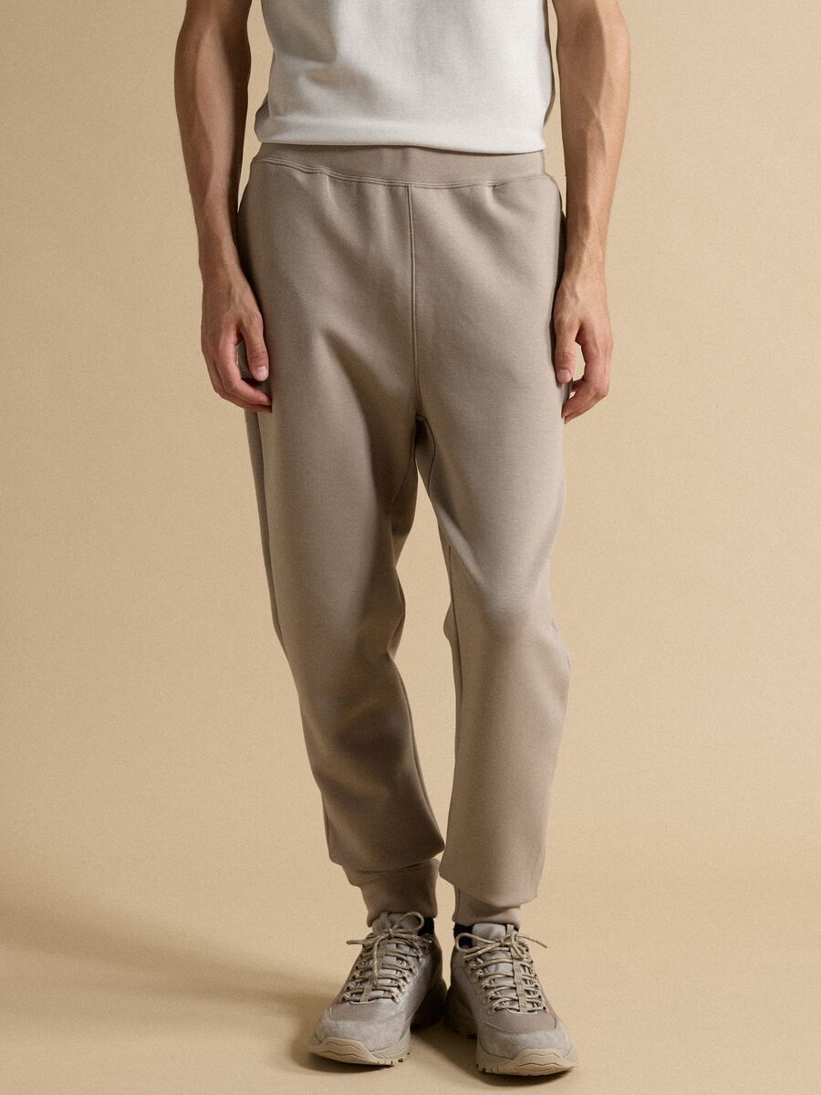 Grey regular-fit joggers in stretch Easy Dry fabric_2