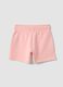 Pink regular-fit cotton shorts with elasticated waist for girls_1