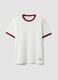 White crew-neck fitted T-shirt in pure cotton_0