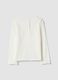 White Stretch Cotton T-Shirt for Girls Regular Fit with Hearts_1