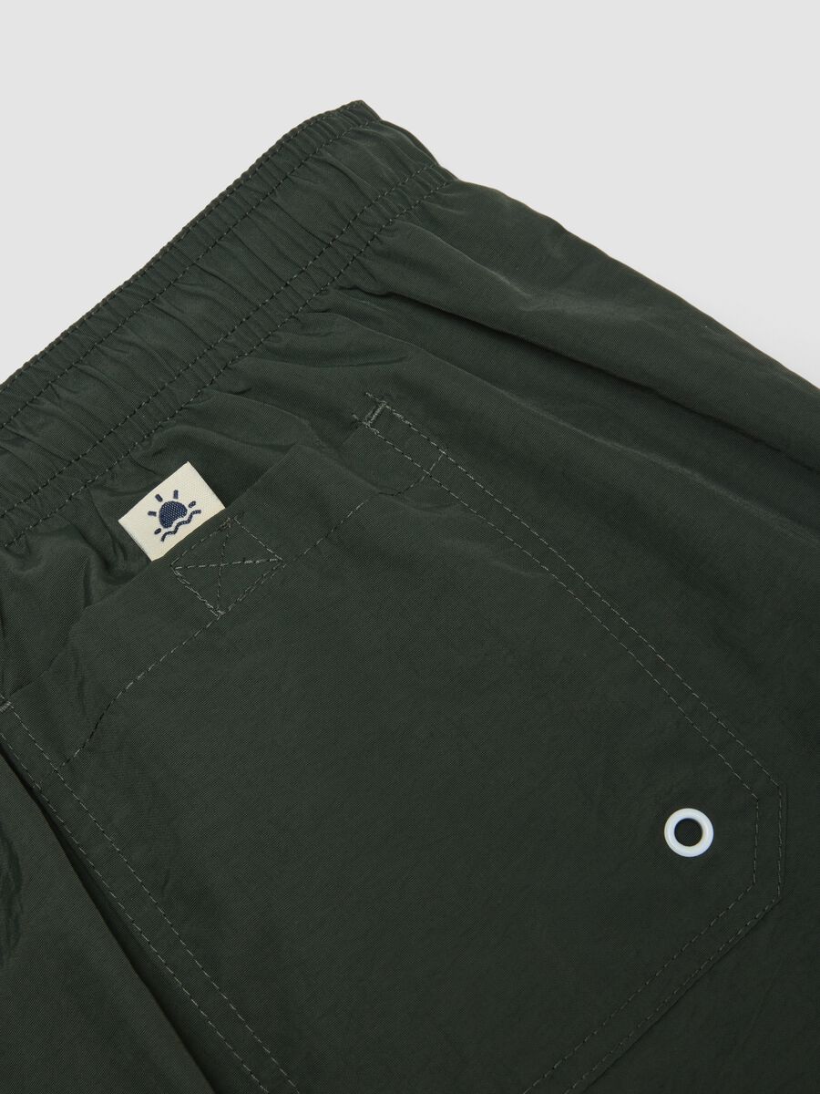 Green regular-fit swim shorts with drawstring_5